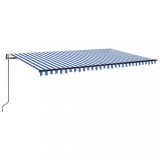 Copertina automata cu senzor vant&amp;LED, albastru/alb 500x300 cm