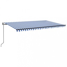 Copertina automata cu senzor vant&amp;LED, albastru/alb 500x300 cm