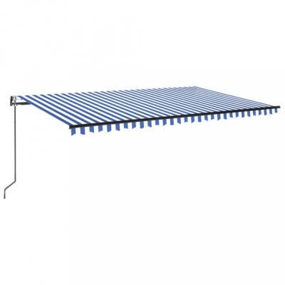 Copertina automata cu senzor vant&amp;amp;LED, albastru/alb 500x300 cm foto