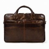 Geanta laptop 16&#039;, BUSY LDY&amp;GTM&reg; Tor, piele naturala, unisex, sistem prindere troler, maro