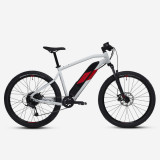 Bicicletă MTB electrică semi-rigidă 27,5&quot; - E-ST 100 Alb-Roșu, Rockrider