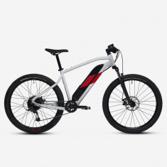 Bicicletă MTB electrică semi-rigidă 27,5" - E-ST 100 Alb-Roșu