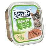 Happy Cat Minkas DUO Pat&eacute; carne de pasăre și miel 100 g