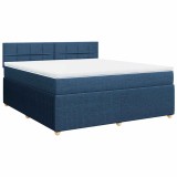 Cumpara ieftin Pat box spring cu saltea, albastru, 180x200 cm, material textil
