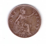 Moneda Marea Britanie 1 penny 1935, stare buna, curata, Europa, Bronz