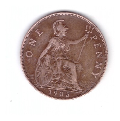 Moneda Marea Britanie 1 penny 1935, stare buna, curata foto