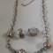Set bijuterii-TIP Pandora(colier+cercei)charm-placat cu Aur 18k