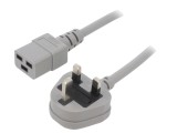 Cablu Alimentare 1,5m Gri 3x1,5mm2 BS 1363 la IEC C19