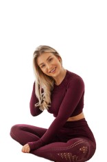 Compleu Fitness 2 piese, cu respirabilitate sporita, Visiniu - S foto