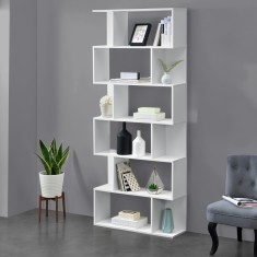 Biblioteca Borrby alba 192x80x24 cm, design modern, en.casa