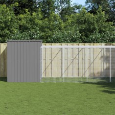 vidaXL Cușcă de c&acirc;ine &amp; țarc gri deschis 214x865x181cm oțel galvanizat