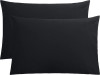 Set 2 huse perna din bumbac ranforce 100%, densitate 120 g/mp, Negru, 40/40cm