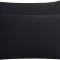 Set 2 huse perna din bumbac ranforce 100%, densitate 120 g/mp, Negru, 40/40cm