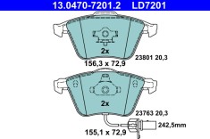 ATE 13.0470-7201.2 ATE Ceramic set placute frana,frana disc foto