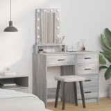 Masă de toaletă cu LED, gri sonoma, 50x41x140 cm