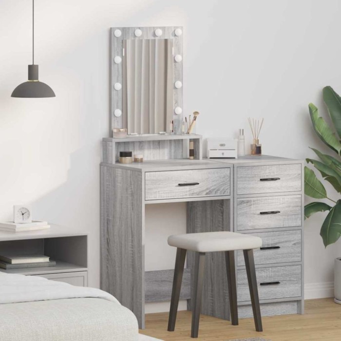 vidaXL Masă de Machiaj cu sertar Gri 50 x 41 x 140 cm Lemn compozit