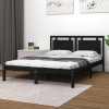 Cadru de pat mic dublu, negru, 120x190 cm, lemn masiv GartenMobel Dekor, vidaXL