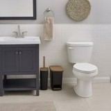 Cos din Plastic pentru Baie Paralelogram Negru Mat cu Capac 7L