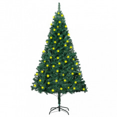 Brad de Crăciun artificial cu LED&ramuri groase, verde, 150 cm