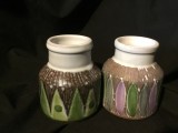 Vintage / Design - 2 vaze deosebite din ceramica realizate de Laholm Sweden !