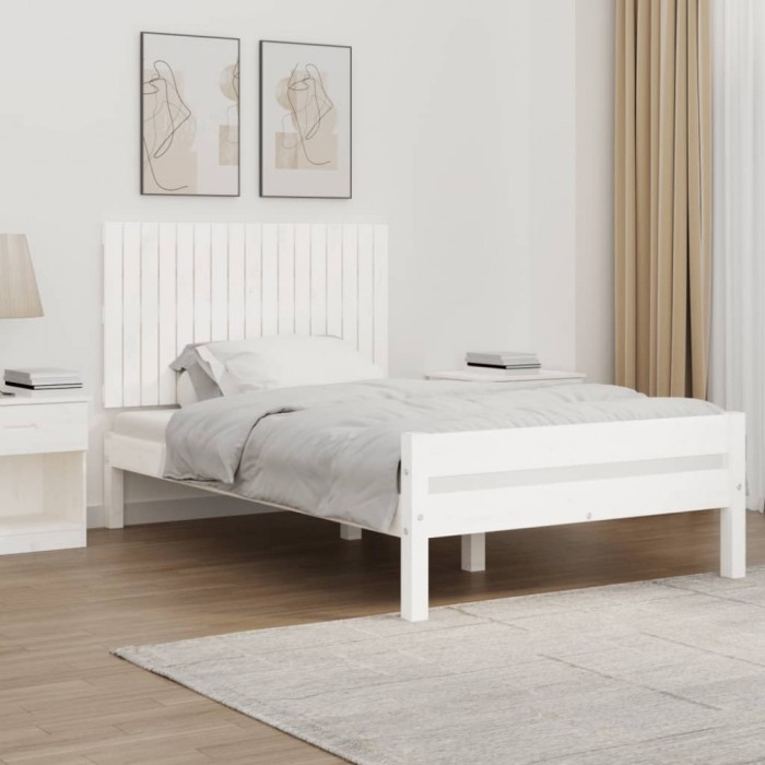 vidaXL Tăblie de pat pentru perete, alb, 108x3x60 cm, lemn masiv pin 824824