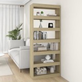 Bibliotecă/Separator cameră, stejar sonoma, 80x30x198 cm, PAL