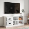 Comoda TV Gossi, Alb Extralucios, 102x35.5x47.5 cm, Lemn Prelucrat, 2 Sertare, 4 Compartimente