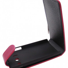 Husa flip rosu inchis (Crazy Horse) pentru Huawei Ascend Y300 (U8833)