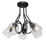 Lustra tip pendul Ahlanni, negru, metal/sticla, 5 lumini, 50 x 50 cm
