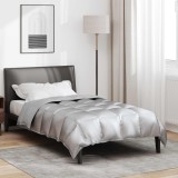 vidaXL Duvet de iarnă Argintiu 140 x 220 cm Satin și Microfibra 42025866