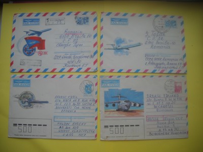 HOPCT PLIC S NR 928 SET 4 PLICURI-AVION /AVIOANE / AVIATIE - RUSIA -CIRCULAT foto
