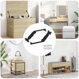 vidaXL Hingă cu suport pentru capac 2 pcs Negru 192 x 32 x 50 mm Oțel 864840