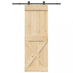 vidaXL Ușă glisantă cu set de feronerie 80x210 cm, lemn masiv de pin 3332761