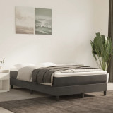 Saltea de pat cu arcuri, gri &icirc;nchis, 120x200x20 cm, catifea GartenMobel Dekor, vidaXL