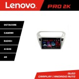 Navigatie Android Lenovo QLED 2K 4+64GB pentru Peugeot 301 si C-Elysee