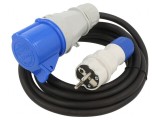Prelungitor Alimentare Negru 1,5m 16A, KEL