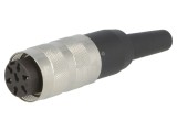 Mufă Mamă M16 Lipire pe Cablu 7 PIN 5A 250V Drept