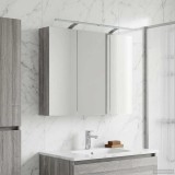 vidaXL Dulap cu oglindă pentru baie Gri Sonoma 100 x 14,5 x 70 cm 889132