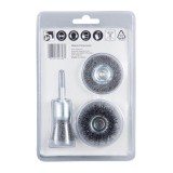 Perii circulare, pentru slefuire inox / metale, cu tija, Makita D-66070, set 3 bucati
