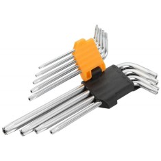 Set de 9 chei hexagonale torx cu brat lung Cr-V Tolsen, T10-T 50 foto