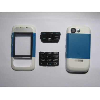 Carcasa Nokia 5300 Albastru/Alb cu tastatura | arhiva Okazii.ro