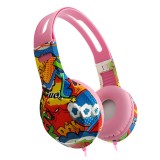 Casti cu Fir pentru Copii cu Imprimare Cartoon Cool si Microfon