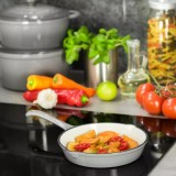 Tigaie din fonta emailata, adanca, gri cu alb, 25.5 cm, Kinghoff