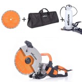 Cumpara ieftin Pachet masina de taiat beton Evolution R300DCT+ de 300mm + disc diamantat + pompa de picior + geanta