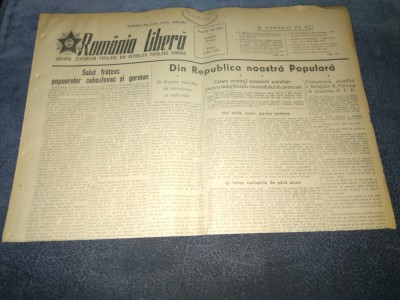 ZIARUL ROMANIA LIBERA 8 MAI 1953 foto
