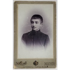 STUDIO A. BRAND , BRASOV , ELEV IN UNIFORMA , FOTOGRAFIE C.D.V , CCA. 1900