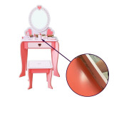 Cumpara ieftin Masa de toaleta fetite, oglinda si scaun, 94x34x60 cm, lemn, roz, RESIGILAT, ProCart