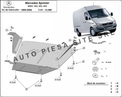 Scut metalic motor Mercedes Sprinter fabricat in perioada 1995 - 2006 APS-14,095 foto