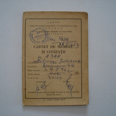 Carnet de membru si cotizatii Casa de ajutor reciproc a pensionarilor, 1966