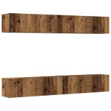 Cumpara ieftin Set mobilier TV de perete cu 4 piese, lemn vechi, 100x30x30 cm